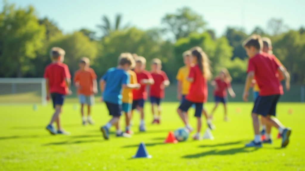 Young athletes practicing soccer drills on field